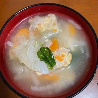 野菜と鶏団子のスープ